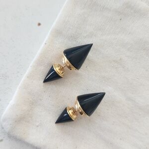 Elegant Gold and Black Cone Earrings